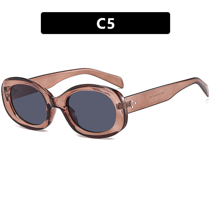 Damen modische Sonnenbrille im eleganten Ovaldesign mit robustem Rahmen Karnz