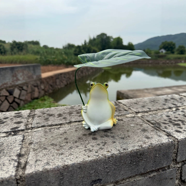 Verspielt Frosch Dekorationsfigur mit Blatt Karnz