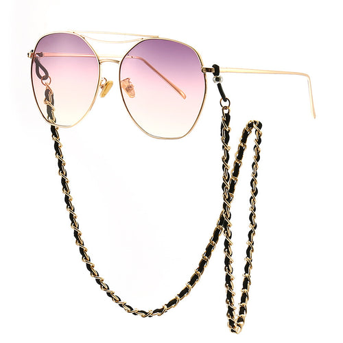 Aviator-Sonnenbrillen mit modischer Kette Karnz