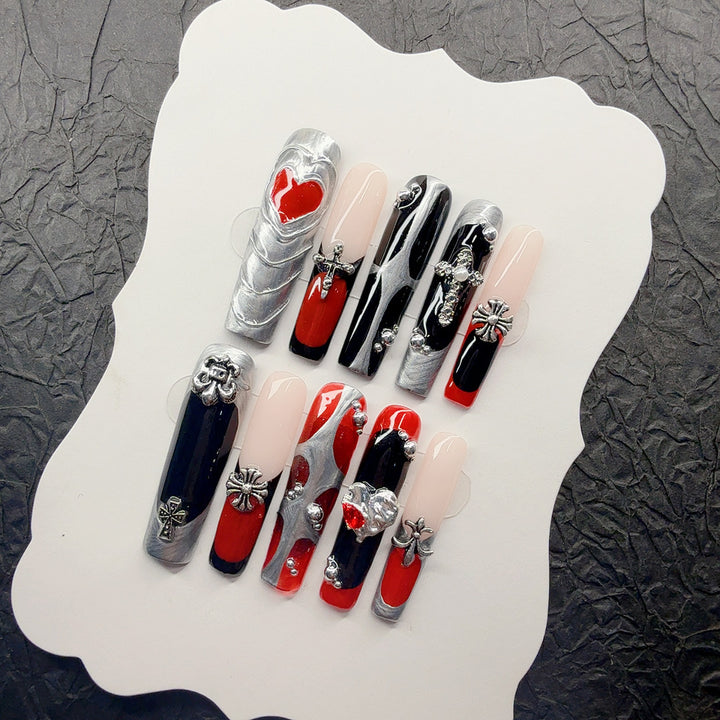 Gothic-inspiriertes 3D dekoratives Aufklebenail-Set