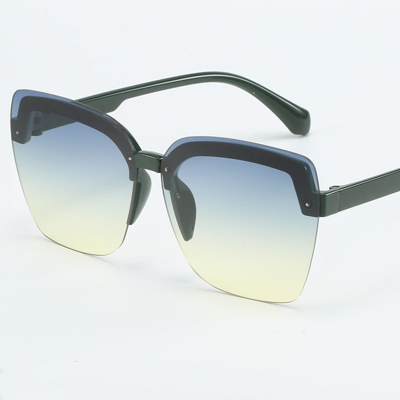Damen modische Shield-Sonnenbrille mit modernem, eckigem Design Karnz