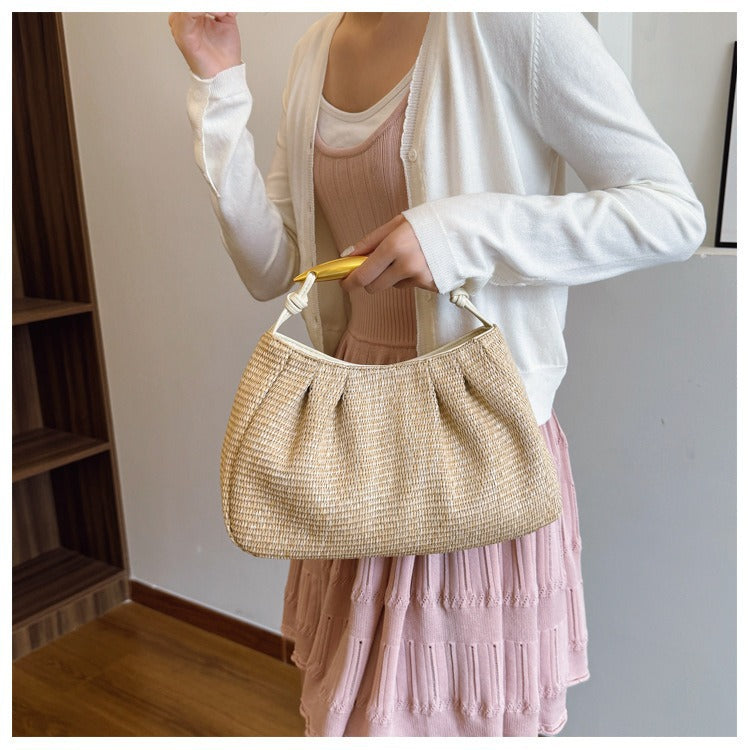 Handtasche mit Elegantem Holzgriff Karnz