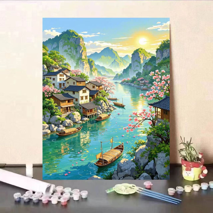 Scenic Landscape DIY Malen nach Zahlen Kunstset Karnz