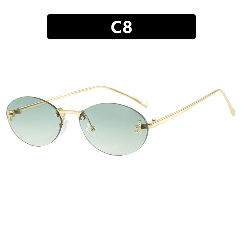 Damen modische Sonnenbrille mit eleganter, verspiegelter Gläserfront und filigranem Metallrahmen Karnz