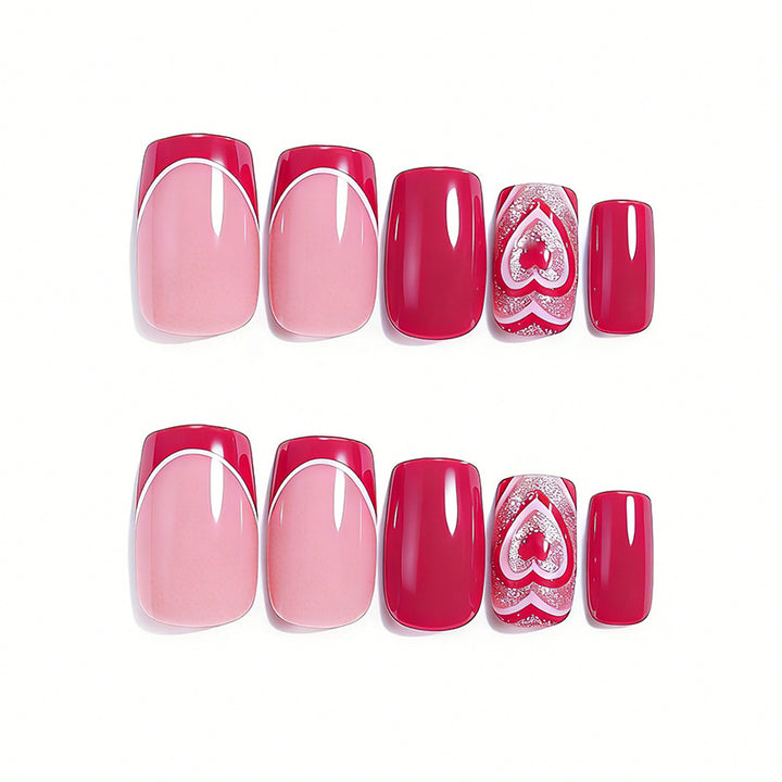 Herz-verzierte Nagelkunst Karnz