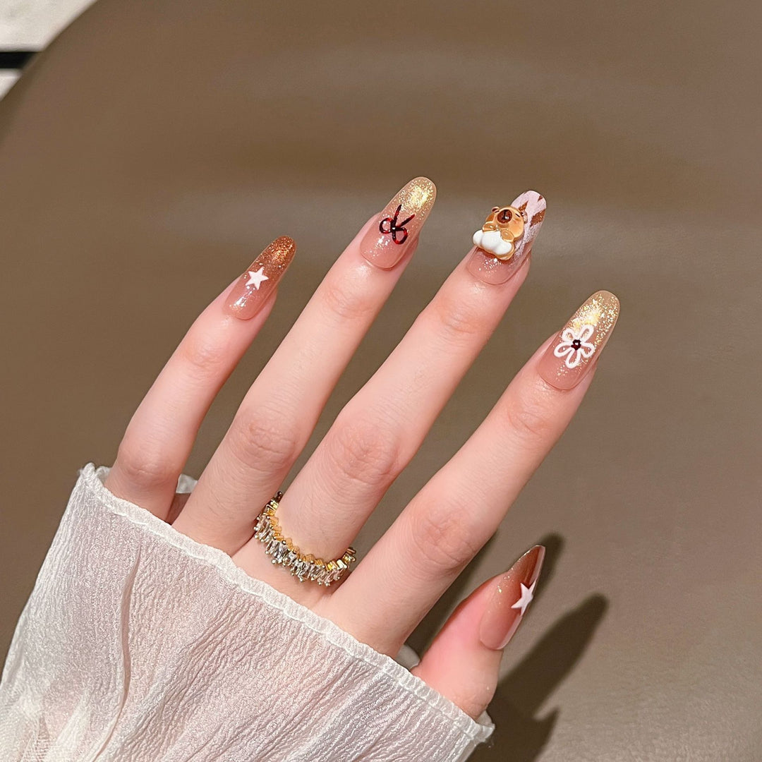 Premium Glitzernde Press-On Nagelerweiterungen Karnz
