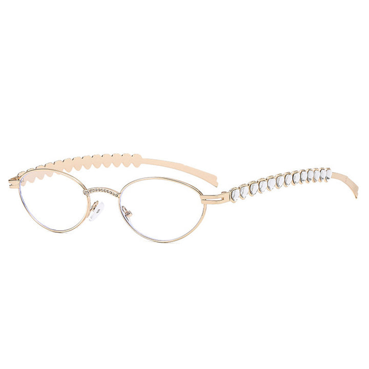 Damen modische Sonnenbrille mit dekorativem Rahmen und stilvollen Akzenten Karnz