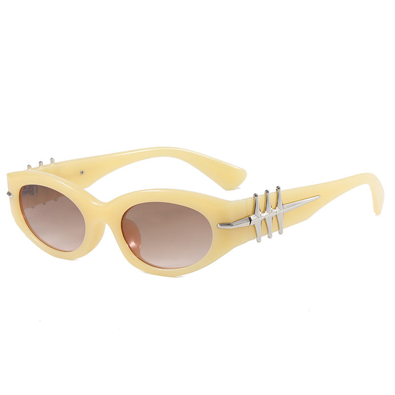 Damen elegante Cat-Eye Sonnenbrille mit modischen Akzenten Karnz