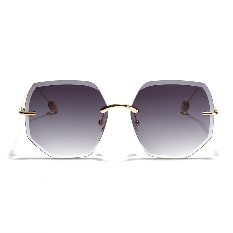 Damen geometrische Sonnenbrille mit hochwertigem Goldrahmen Karnz