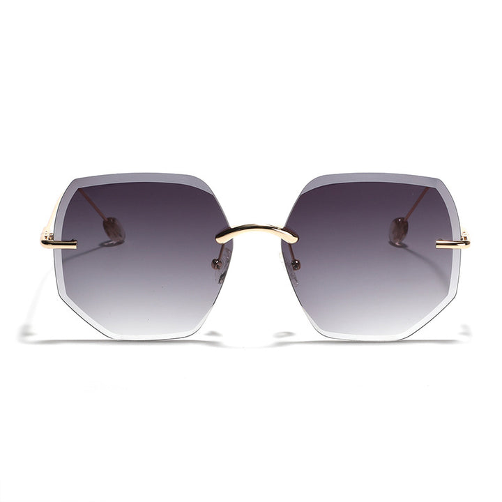 Damen geometrische Sonnenbrille mit hochwertigem Goldrahmen Karnz