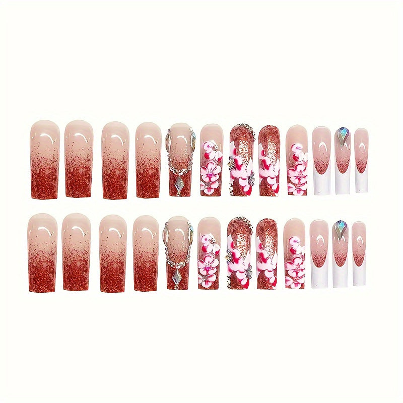 Designer Floral Acryl Nagelkunst Karnz