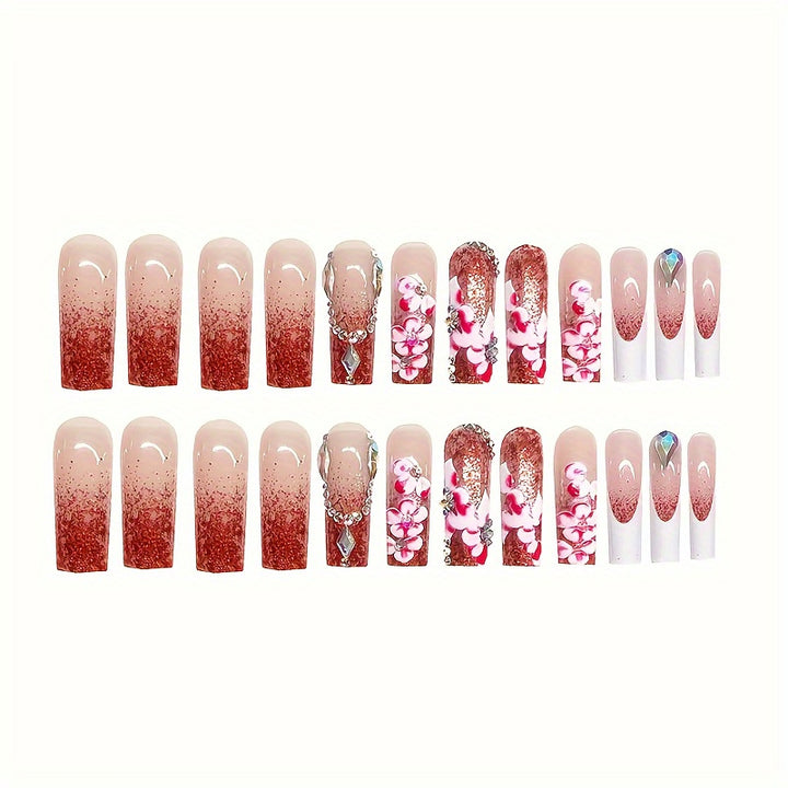 Designer Floral Acryl Nagelkunst Karnz