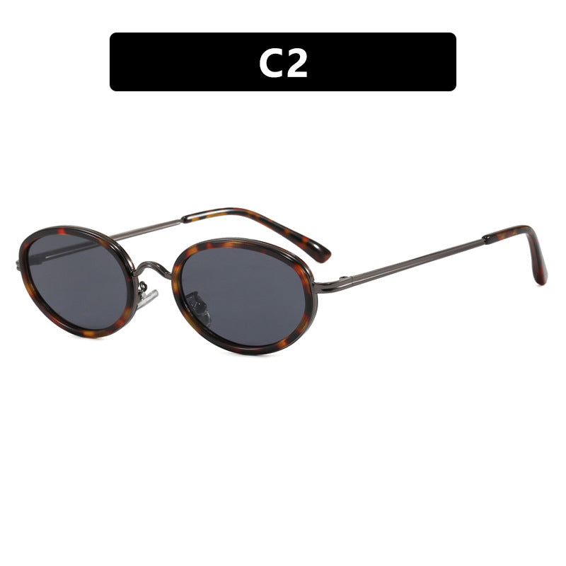 Damen elegante runde Sonnenbrille mit modischem Metallrahmen Karnz