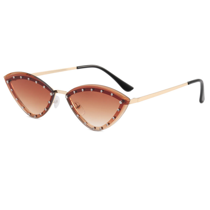 Damen Cat-Eye Sonnenbrille mit Glitzer-Details Karnz