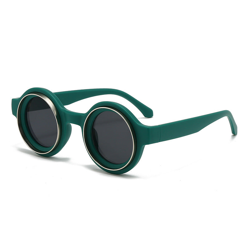 Damen modische runde Sonnenbrille mit auffälligem Design Karnz