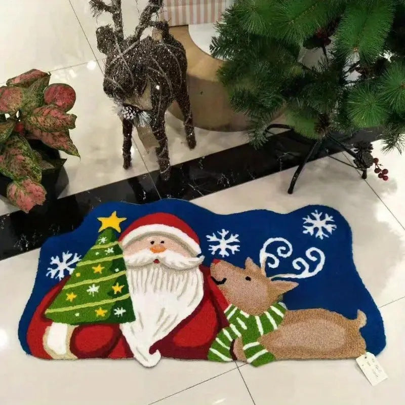 Festliche Weihnachtsmann-Themen Fußmatte für das Zuhause