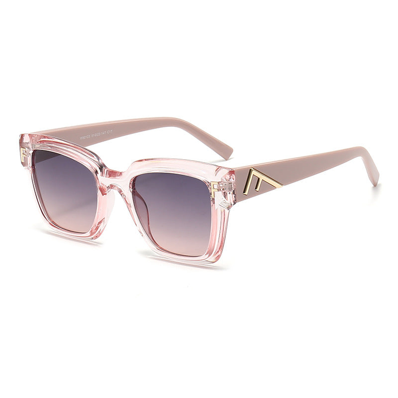 Damen modische quadratische Sonnenbrille mit goldenen Details Karnz