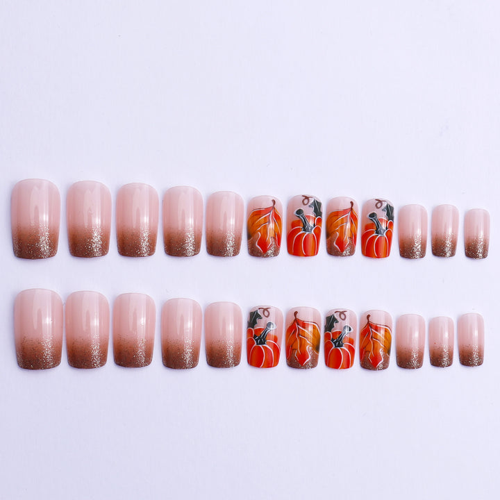 Künstlerische Kürbis-Themen-Nail Art