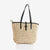 Damen Handtasche aus geflochtenem Naturmaterial mit Ledergriffen Karnz