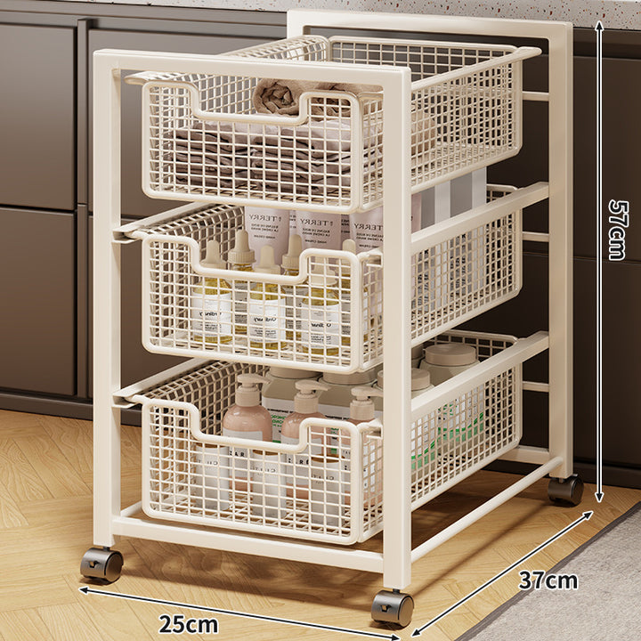 Unter-Schrank Gleitender Drei-Ebenen Mesh Korb Organizer mit Abnehmbaren Behältern