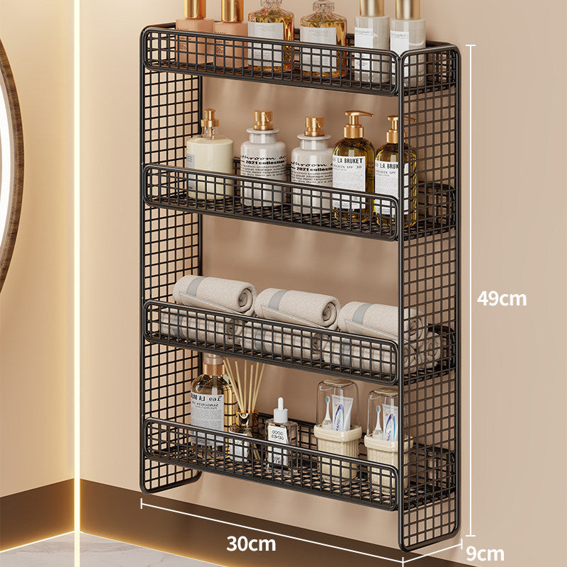 Dreifach-Tier Wandmontierter Metallgitter Badezimmer-Organizer Regal