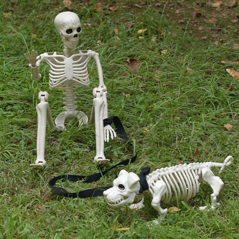 Skelett Hund Spaziergang Dekoration Karnz