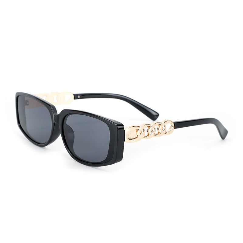Damen quadratische Designer-Sonnenbrille mit goldenen Details Karnz