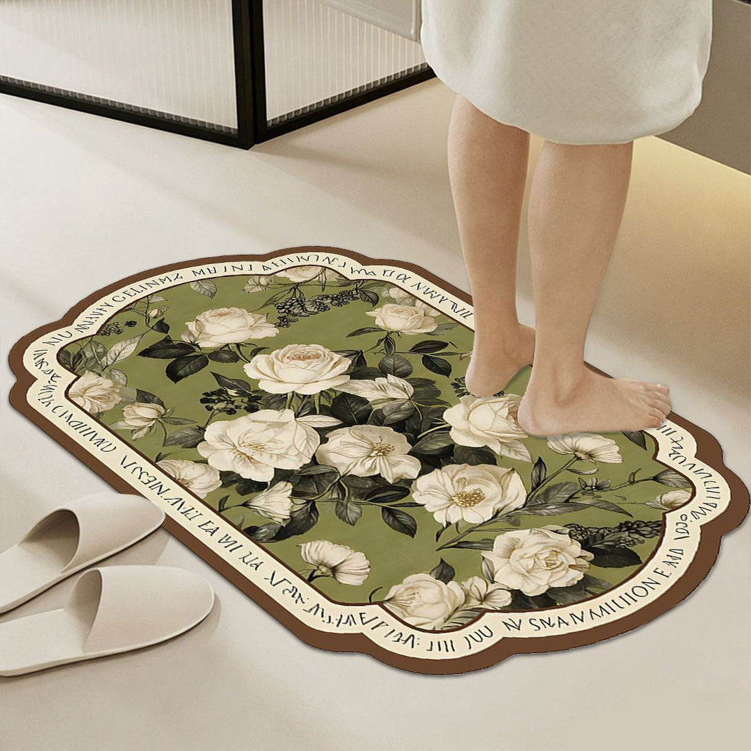 Weiche floral-musterte Komfort Badezimmermatte