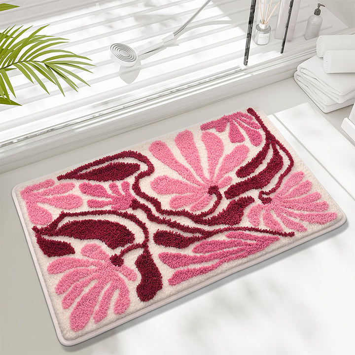 Künstlerisches Floral Design Badematte