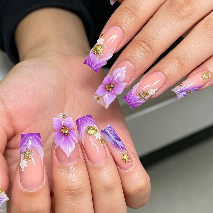 Dekorative Blumen Acryl Nagelkunst Tipps Karnz
