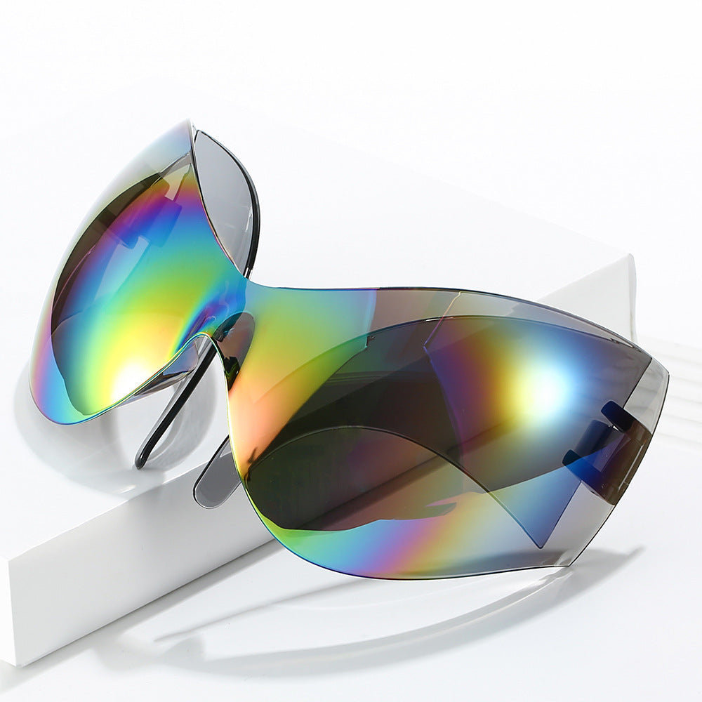 Oversized futuristische Schild Sonnenbrille Karnz