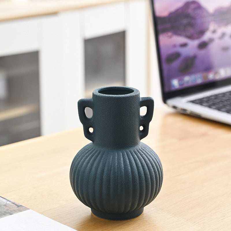 Texturierte dekorative Keramikblumenvase Karnz