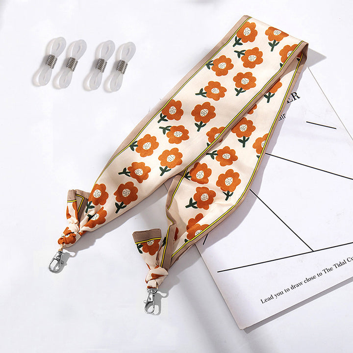Modischer Stoffmaskenhalter mit Floralen Motiven Karnz