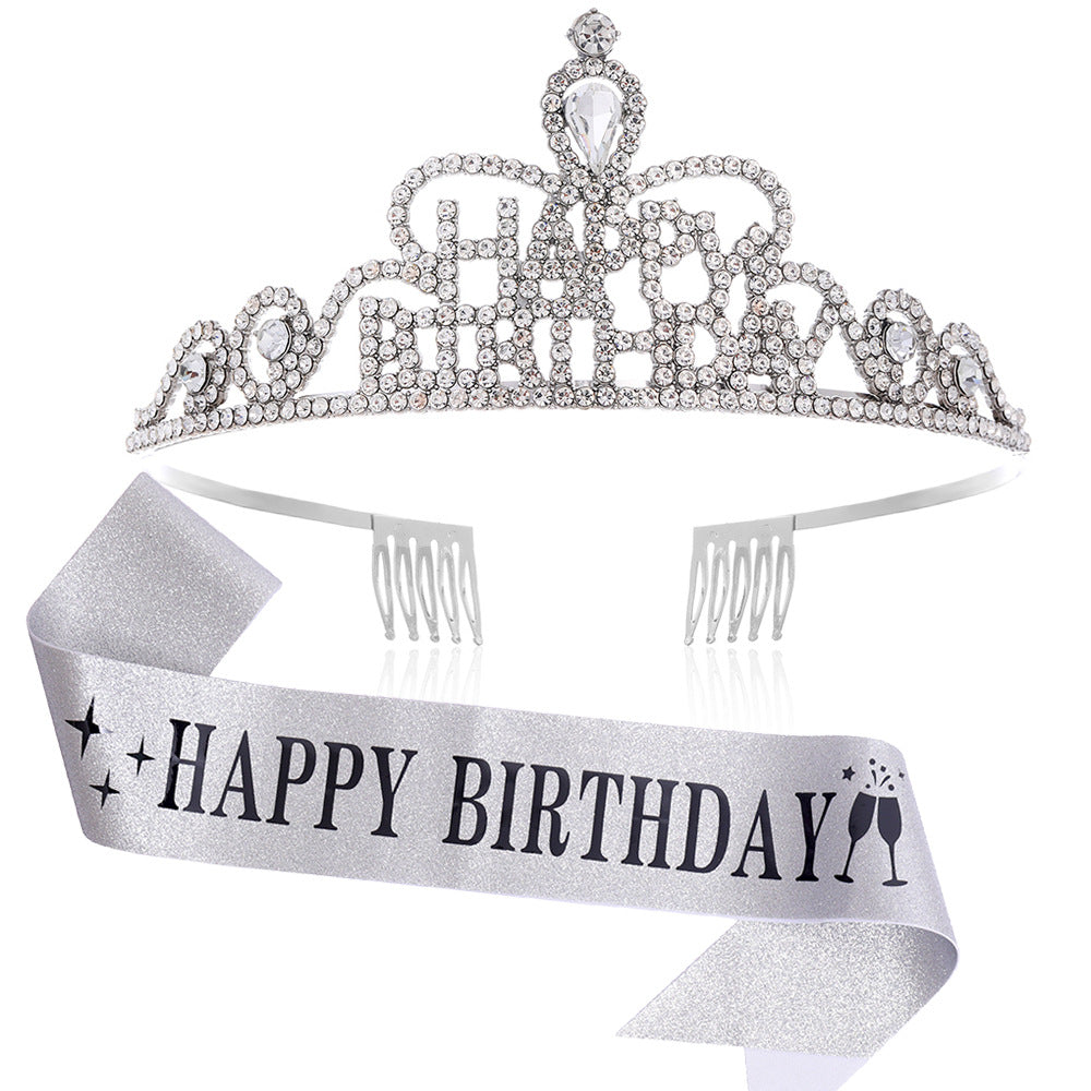 Damen Funkenkrone mit „Happy Birthday“ Schriftzug Karnz
