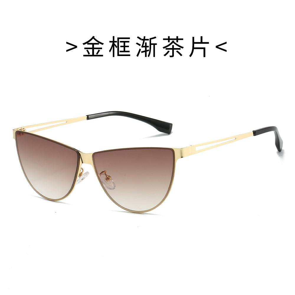 Damen Modische Cat-Eye Sonnenbrille mit elegantem Metallgestell Karnz
