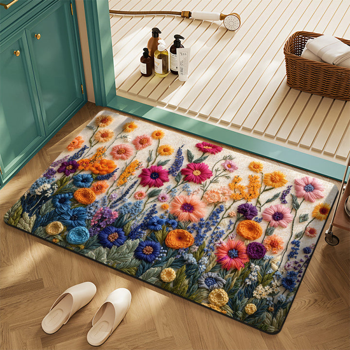 Florales Motiv Badteppich Karnz