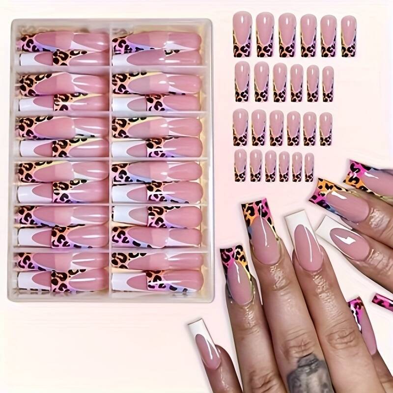 Stylisches Druck-Nagel-Set mit Leoparden-Design Karnz