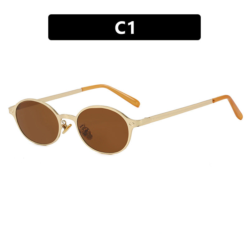 Damen runde Brille mit filigranem Metallrahmen und bequemen Nasenpads Karnz