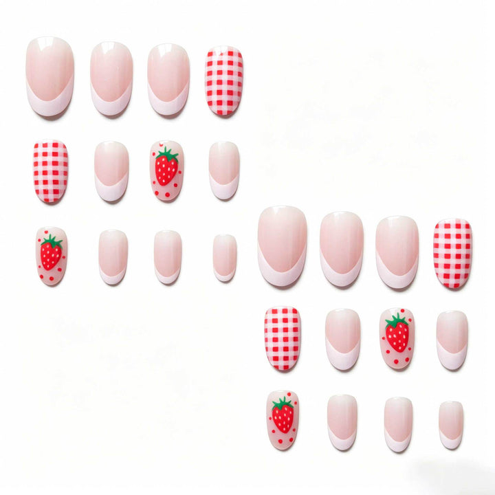 Erdbeer-Themen-Nagelkunst-Set