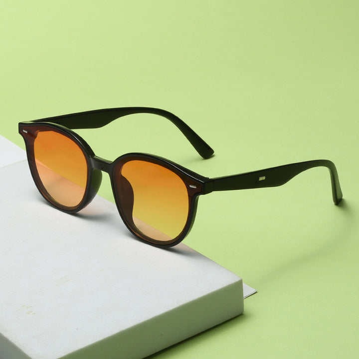 Damen Modische Sonnenbrille mit trendigem, rundem Rahmen und UV-Schutz Karnz