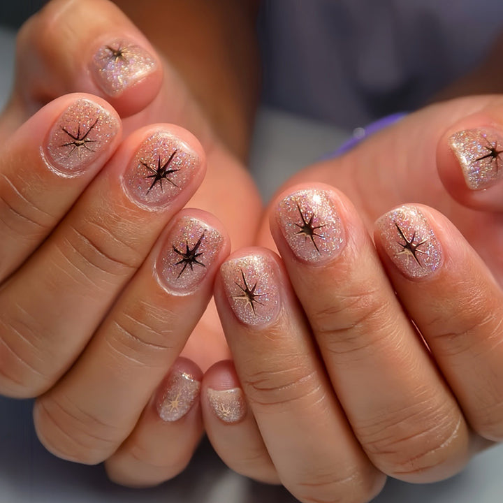 Glamouröse Glitter Press-On Nagelverlängerungen Karnz