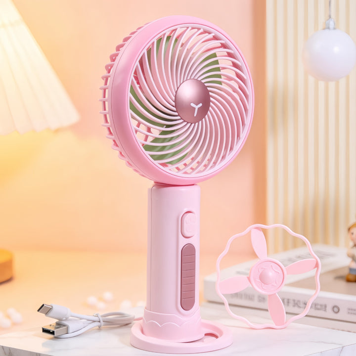 Damen Tragbarer Handventilator mit flexibler Neigungsverstellung und stufenloser Geschwindigkeitsregelung Karnz