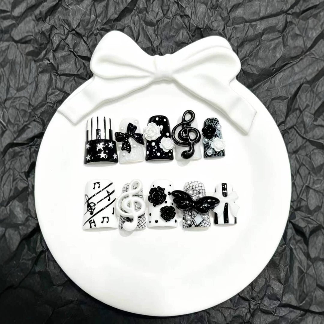 Künstlerisches Musikalisches Press-On Nail Art Set