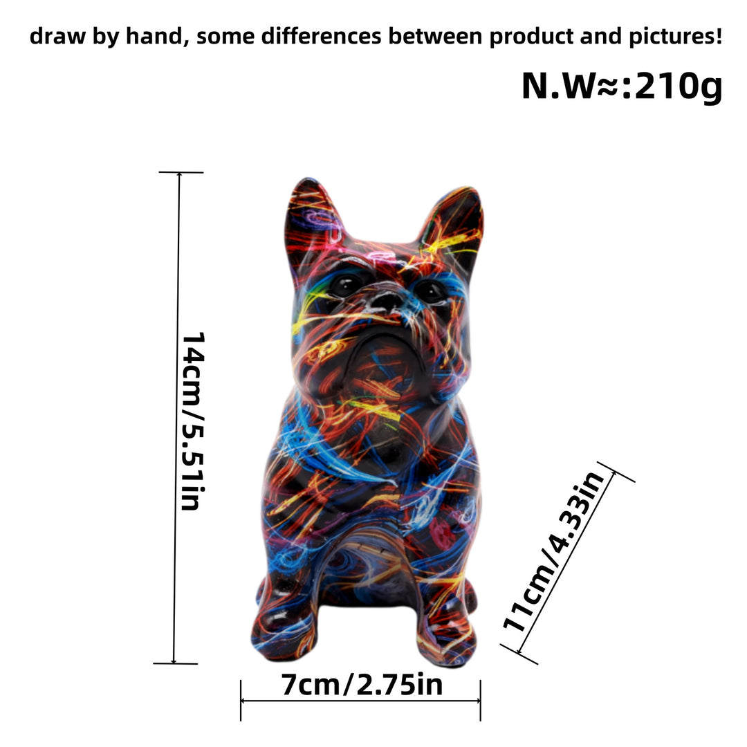 Künstlerisch gestaltete Bulldoggenfigur Karnz