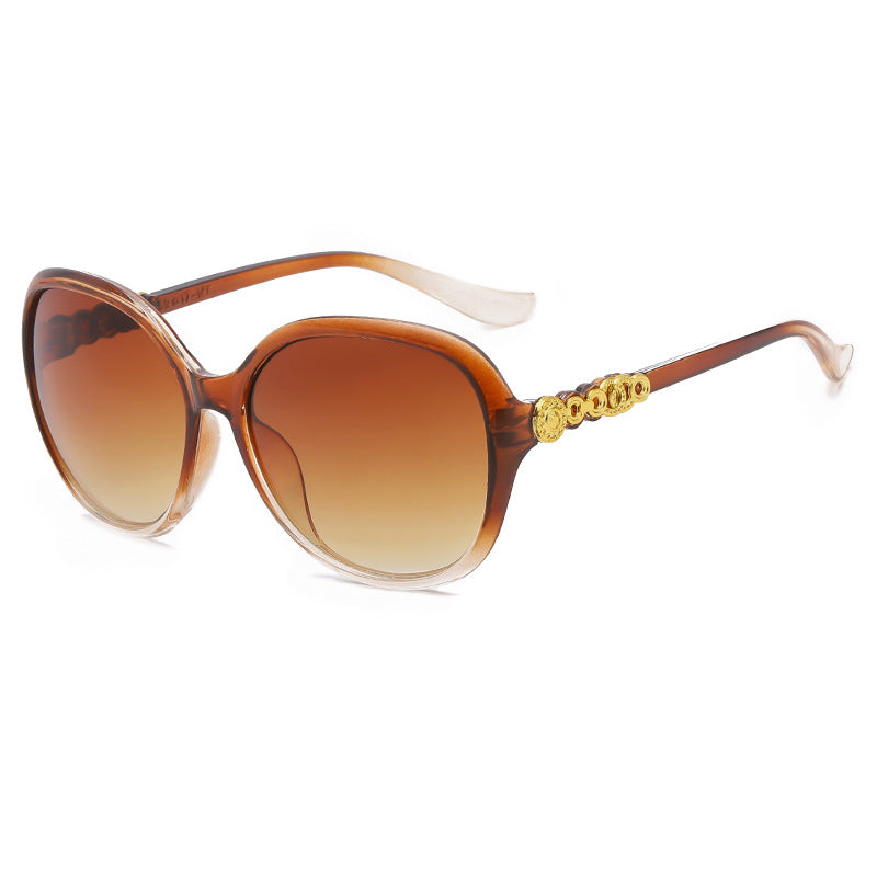Damen oversized Sonnenbrille mit trendigem Schildpatt-Muster und eleganten Rahmenakzenten Karnz
