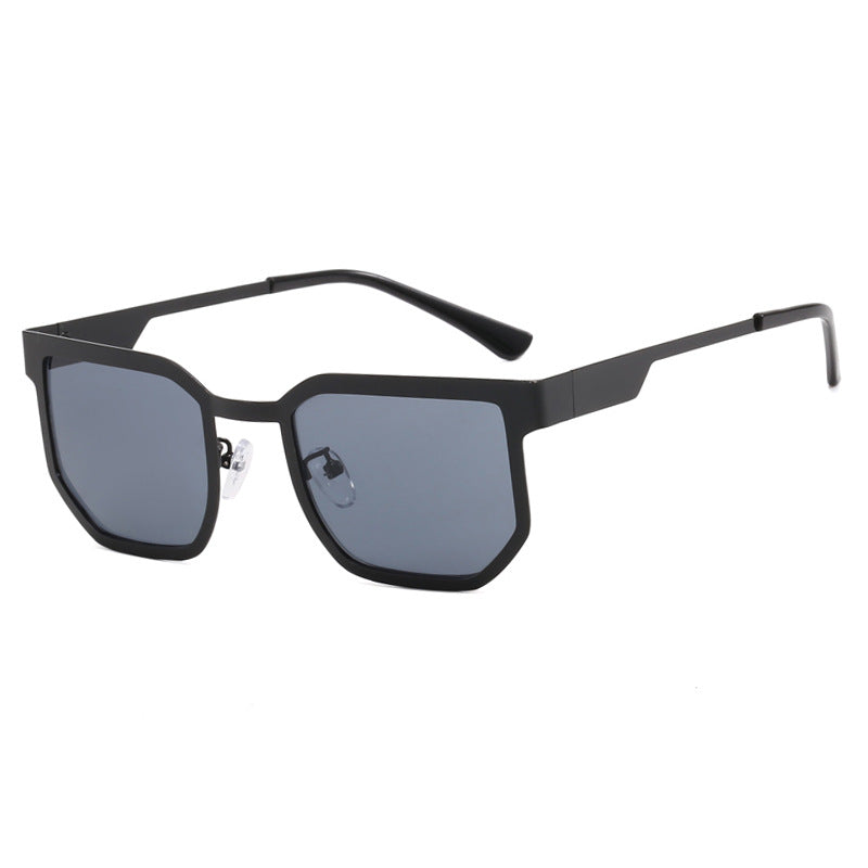 Damenmoderne Sonnenbrille im trendigen rechteckigen Design mit schmalem Metallrahmen Karnz