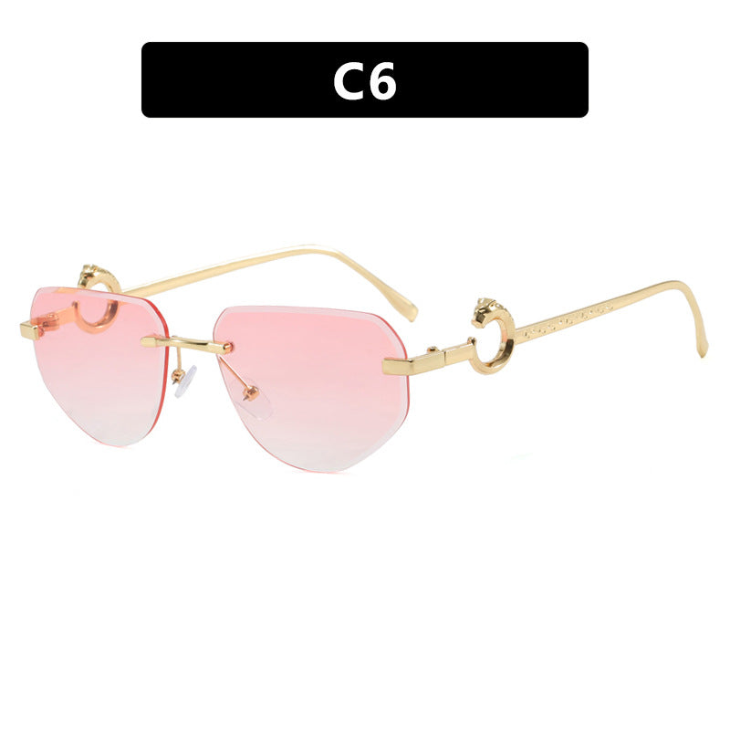 Damen trendige schicke Sonnenbrille im modernen Design mit filigranem Metallrahmen Karnz