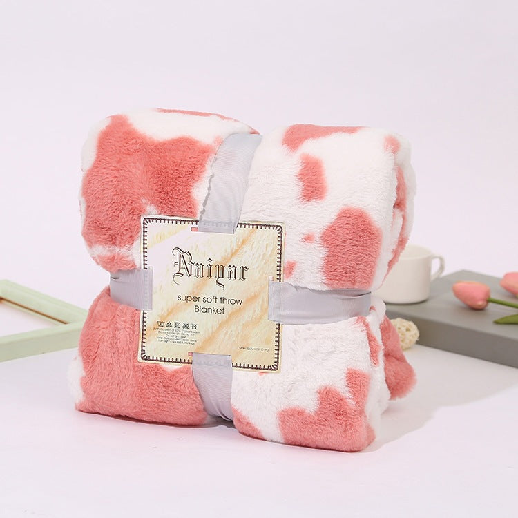 Ultra-weiches Kuhmuster-Fleece-Wurfdecke