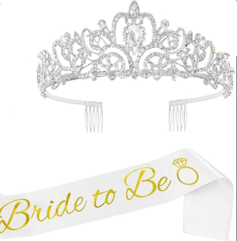 Damen Elegante Tiara mit Personalisiertem Sash Karnz