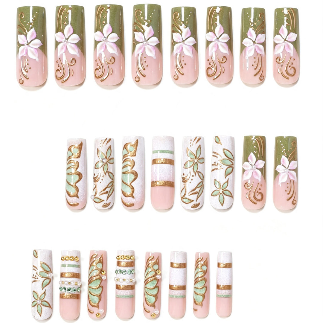Künstlerisches Luxus Press-on Nagelkunst Set Karnz